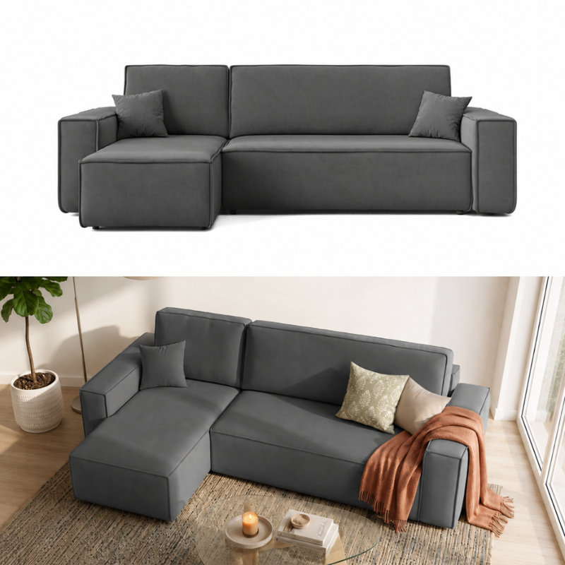 Rubeena 3 Seater Sofa Bed, Left Hand Facing