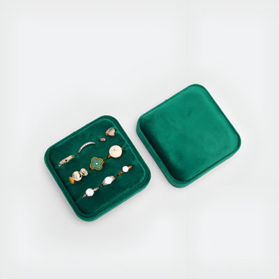 Emerald Retro Ring Box - Portable Jewellery Storage, Antioxidant Protection