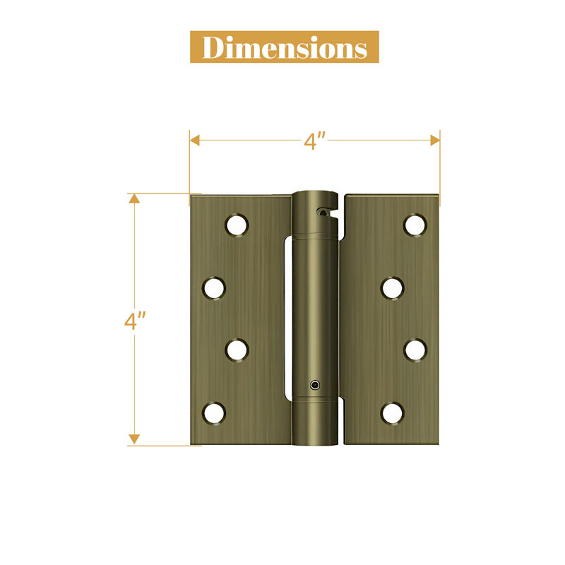 64'' x 64'' Steel Surface Mount Hinge, Antique Brass