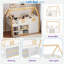 Lit mezzanine bas avec tablettes, armoires et lumières à DEL-1666115212
