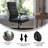 High Back Executive Swivel Office Chair with Frame, Arms, and Transparent Roller Wheels-90122493-90122492