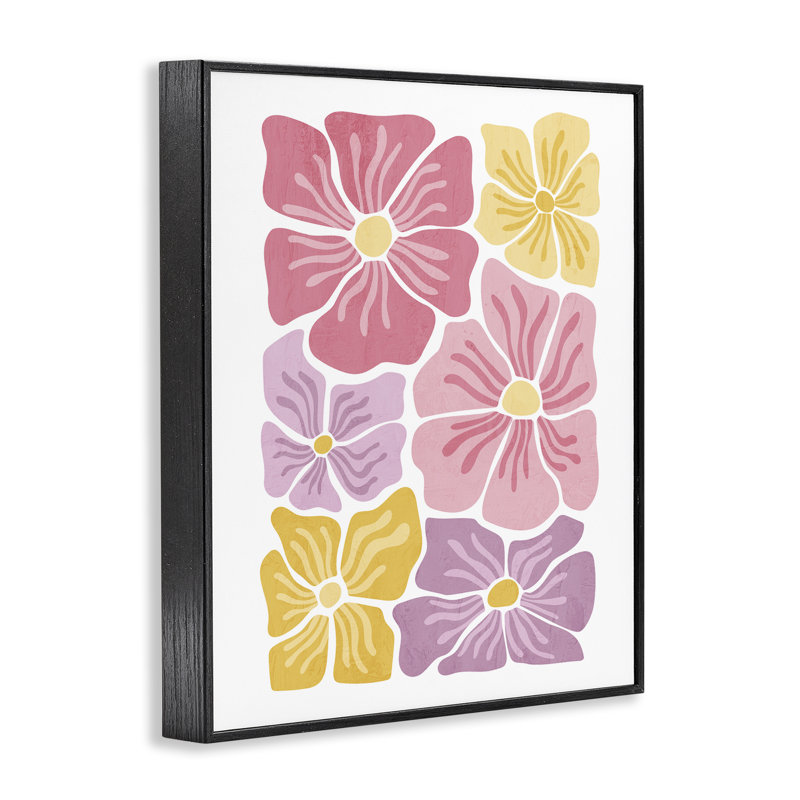 Giclée encadrée de fleurs aux tons pastel, design par Kim Allen, H 20 po x l 16 po, Giclée encadrée noir minuit