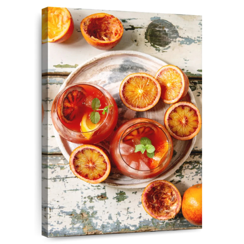 Yarlin, orange sanglant, cocktails pour deux, H 24 po x l 16 po