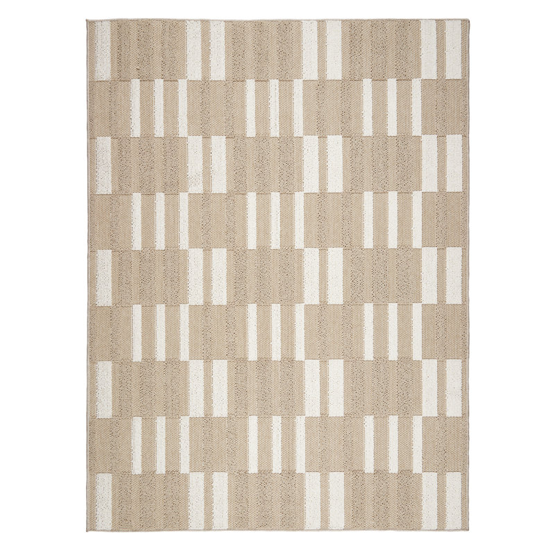 Briac Polypropylene Beige Indoor/Outdoor Rug, Runner 2'2" x 7'6"