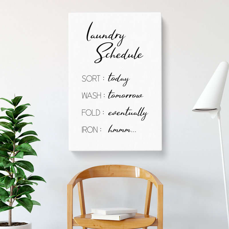 Laundry Schedule - Wrapped Canvas, 60cm H x 40cm W x 3cm D