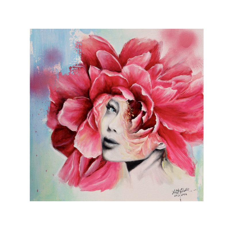 L'allure | Technique mixte sur toile de lin | Avec cadre