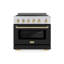 ZLINE Autograph 36 in. Satin Stainless Paramount Induction Range with Black Door & Bronze Accents-788379779