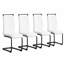 Chaises de salle à manger cantilever modernes en similicuir rembourré avec structure en métal (ensemble de 4)-119705568