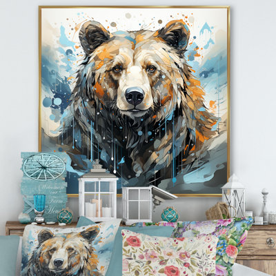 Représentation abstraite d'un mouvement d'ours sur toile