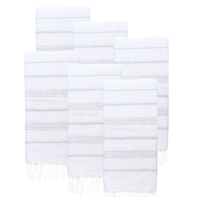 Ensemble de 6 serviettes pour lit de plage en coton turc Alize