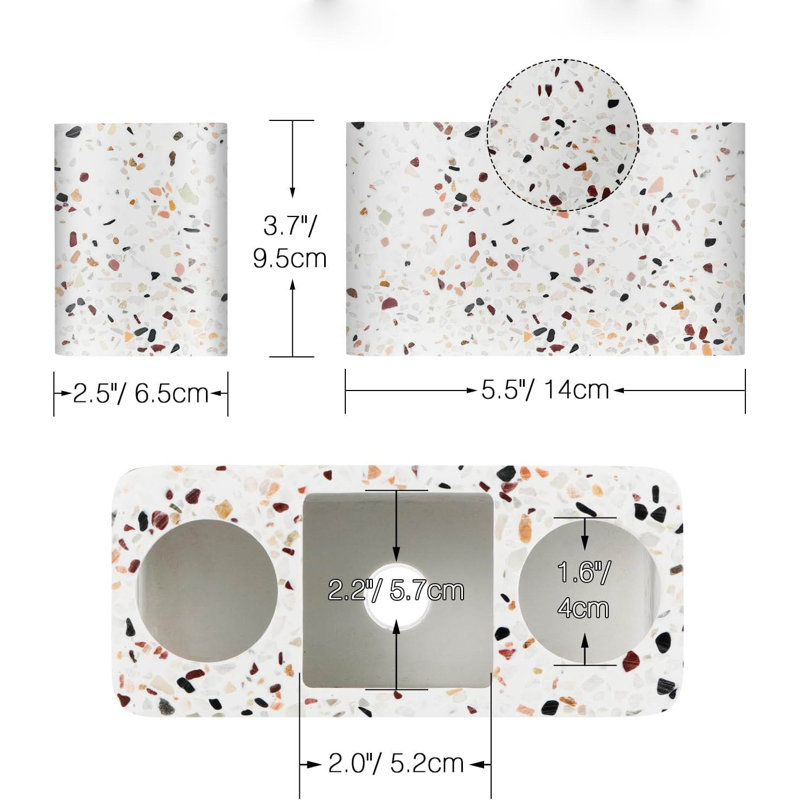 Bathroom Accessory Set, Terrazzo