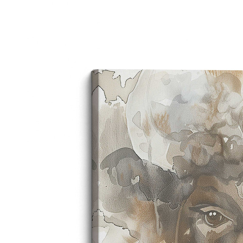 «Abstract Buffalo Portrait II», reproduction sur toile, Toile tendue, H 16 po x l 16 po x P 1,25 po