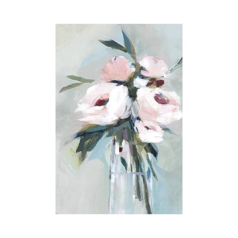 Peonies In A Vase II by Isabelle Z - Painting on Canvas, Wrapped Canvas, 20.32 cm H x 30.48 cm W