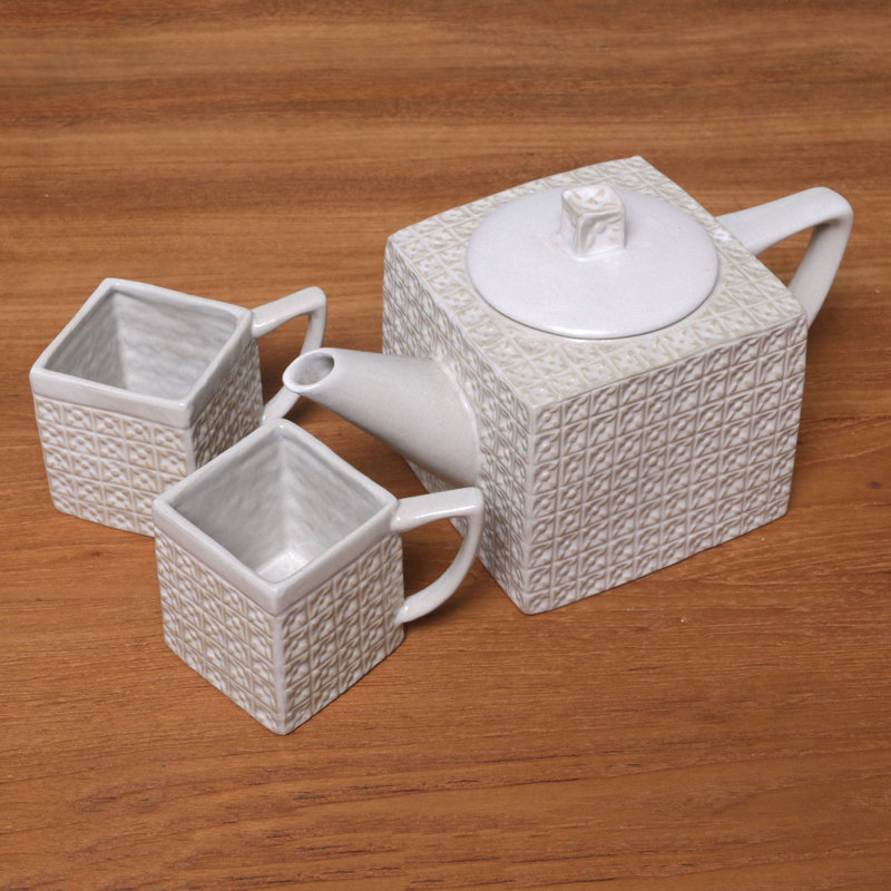 Service à thé en porcelaine Camung Kawang Wedang 3 pièces