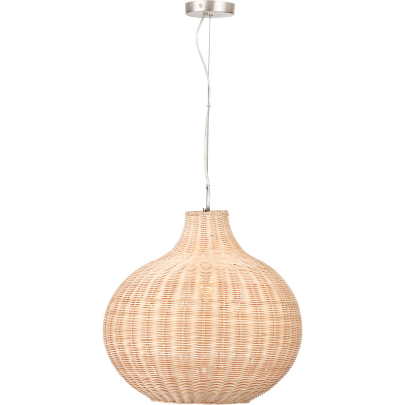 Saoirse 1 - Light Satin Nickel Urn Pendant, Natural
