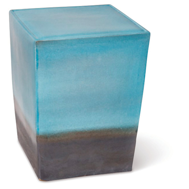 Garden Stool, Metallic / Turquoise