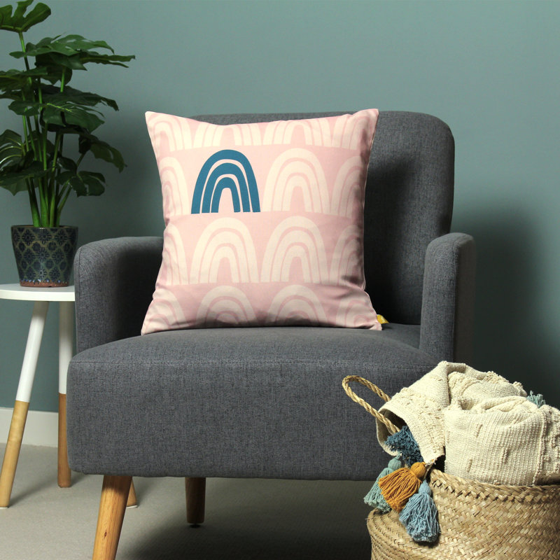 Be Kind Rainbow Geometric Square Cushion