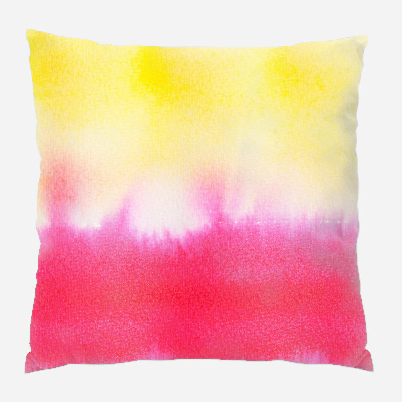 Coussin décoratif aquarelle , Microsuède, Intérieur