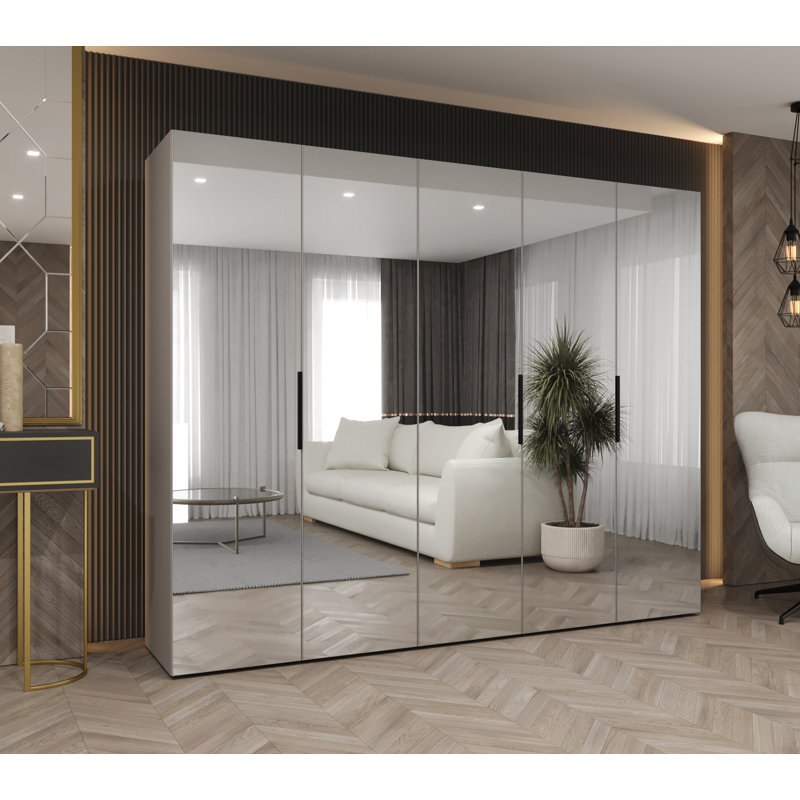 Manufactured Wood Wardrobe, cashmere + handles: black