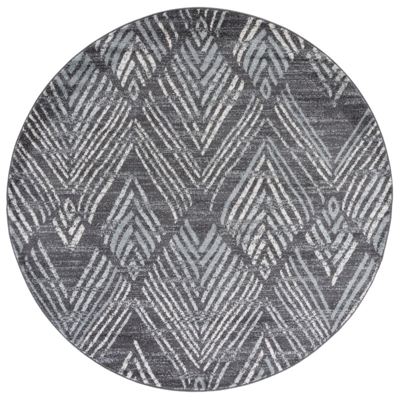 Tapis à chevrons Brynlea Performance, Rond 6 pi 7 po