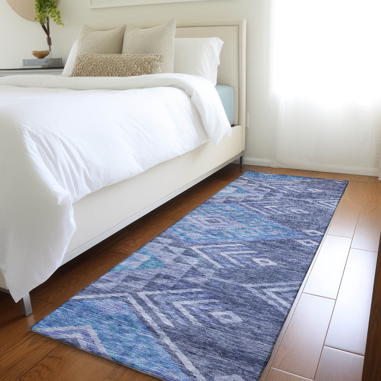 Machine Washable Indoor/Outdoor Chayden ACN1091 Navy Rug