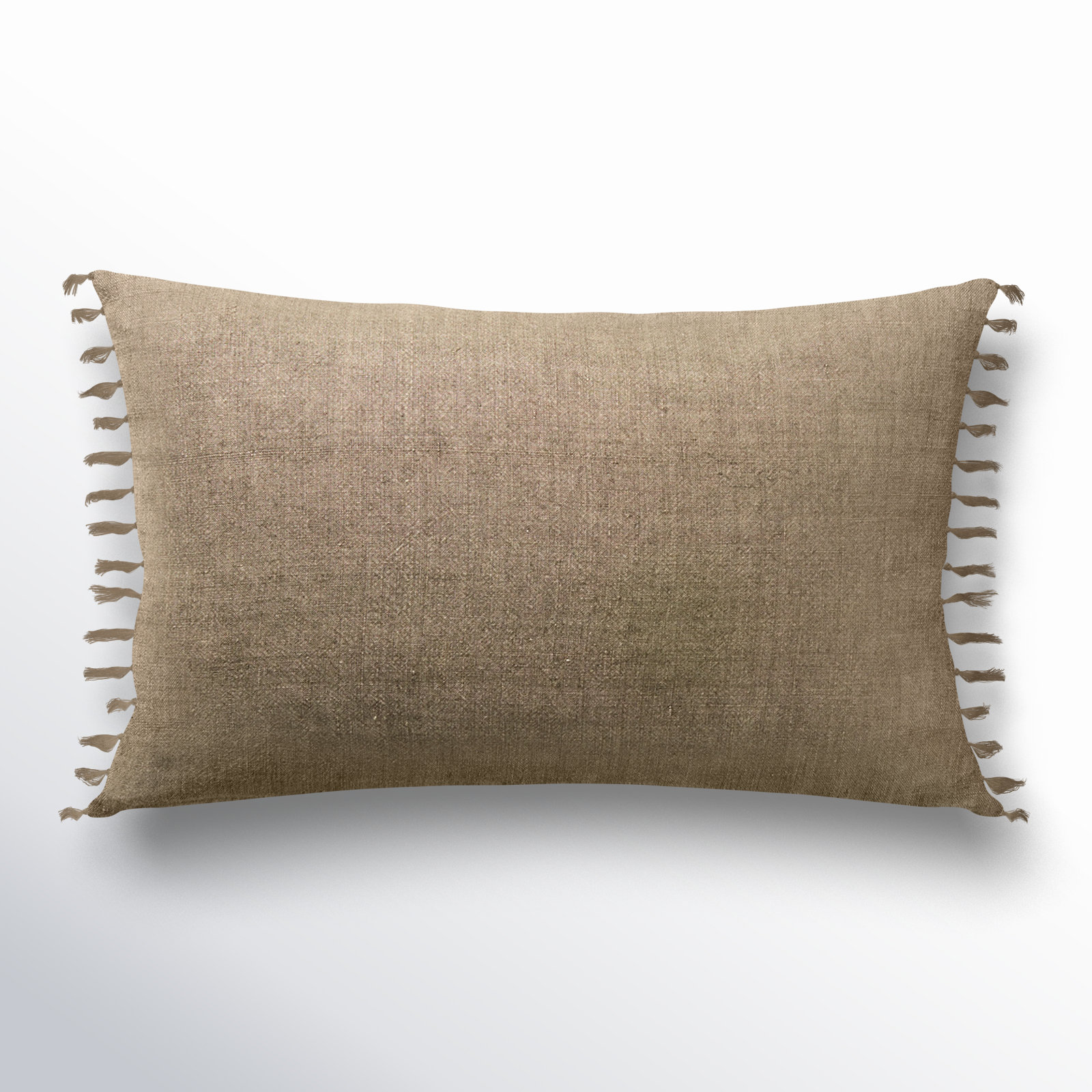 Sharron Tassels Linen Lumbar Throw Pillow, Pillow Cover Only - No Insert, Sage