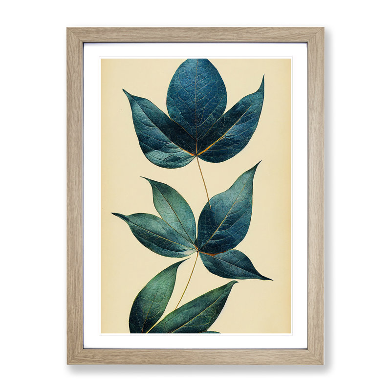 Mysterious Leaves - Wall Art, 34cm H x 25cm W x 2cm D, Oak Framed
