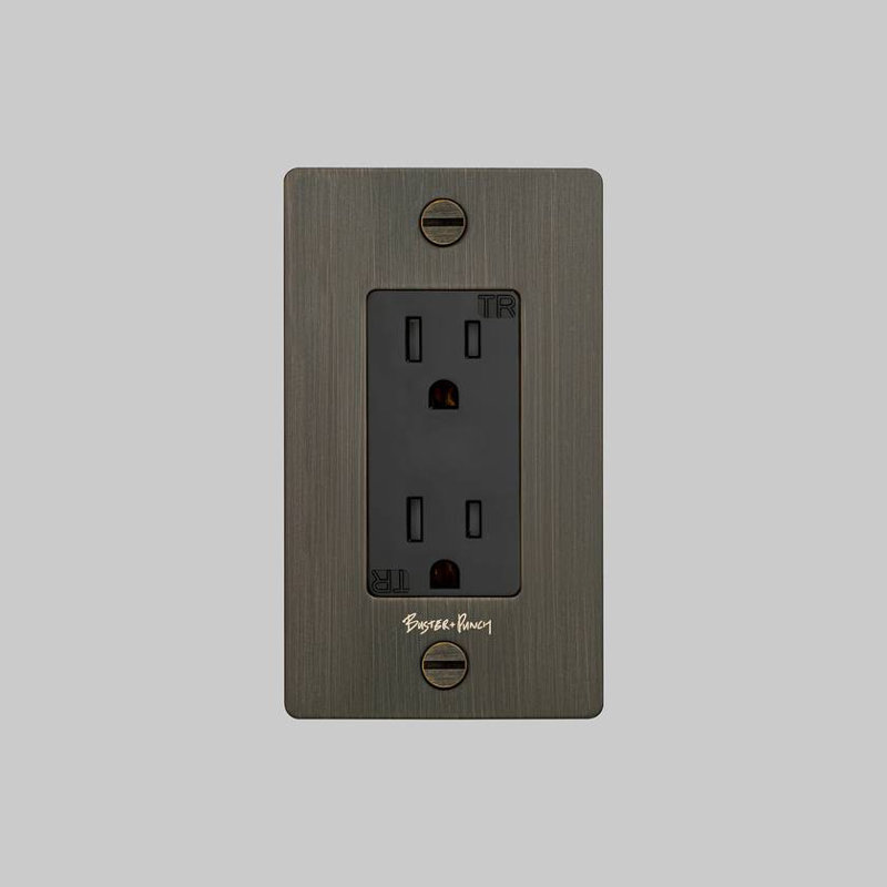 1G Duplex Outlet / With Logo , Bronze