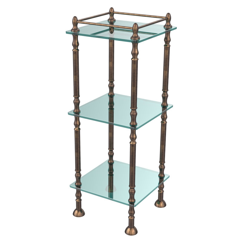 Metal Bathroom Shelves, Venetian Bronze