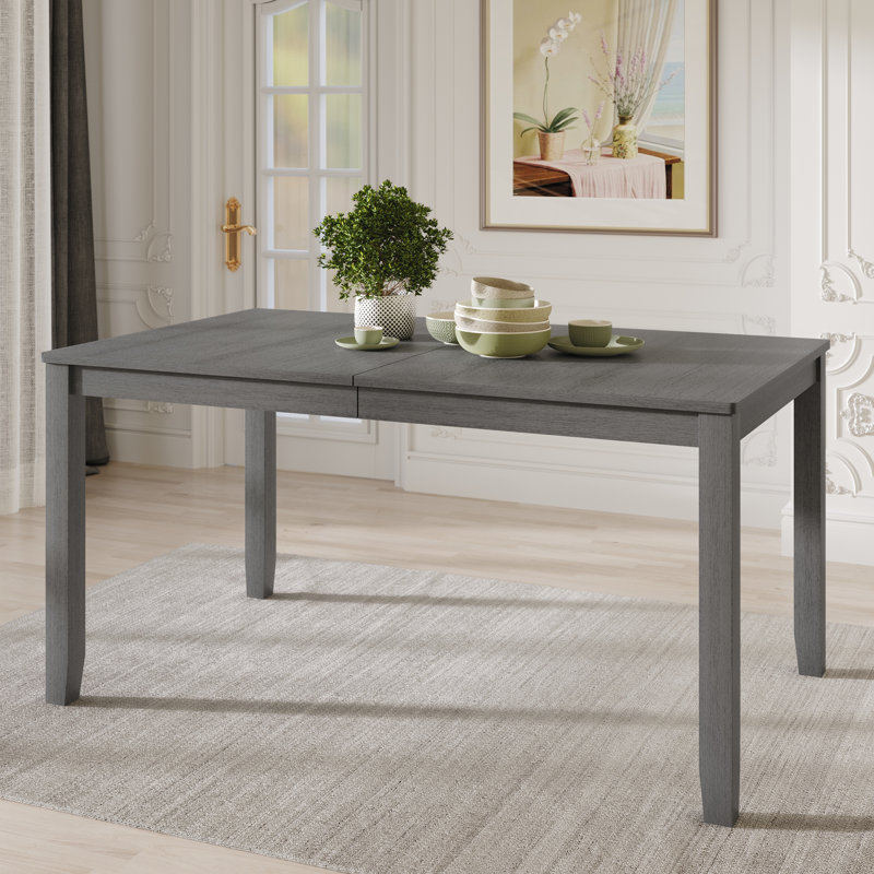 Oneda Solid Wood Top Dining Table, Gray