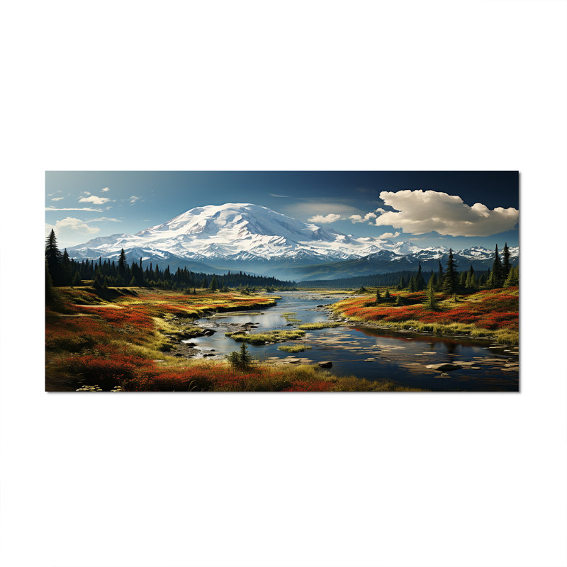 Art mural américain «Mount Rainier» - États-Unis, Toile tendue, H 28 po x l 60 po x P 1,5 po