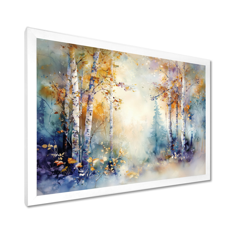 Symphonie vive de bouleaux de forêt III - impression murale de bouleau, H 12 po x l 20 po, Blanc