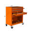 Chariot à outils roulant orange à 4 tiroirs avec roues verrouillables - Armoire à outils mobile en acier robuste pour l'organisation du garage