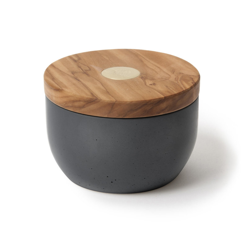 Salière en bois d'olivier Berard France Millenari, gris