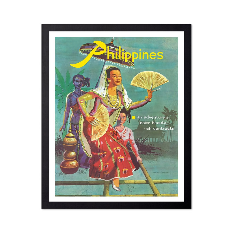 Danseur du sud des Philippines, Cadre noir, Affiche, H 18 po x l 24 po