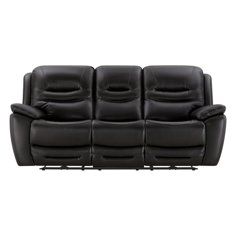 Canapé inclinable électrique en cuir véritable 90,6 po avec port USB
