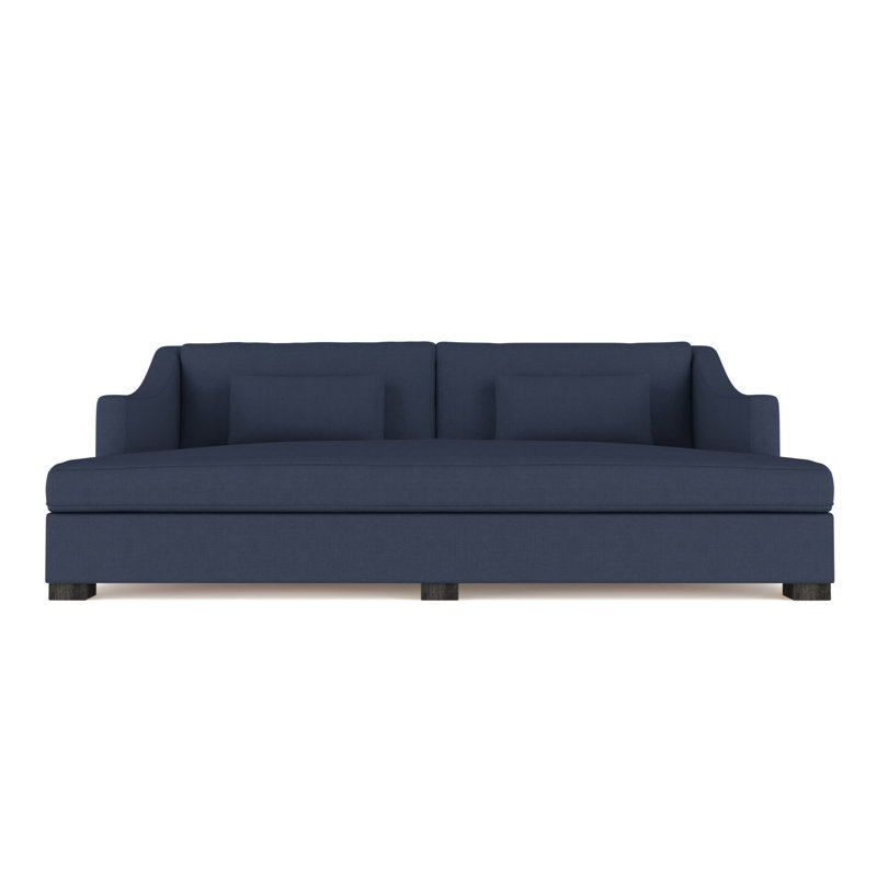 Crosby Slope Arm Daybed, Vintage Leather Blanc, Ebony