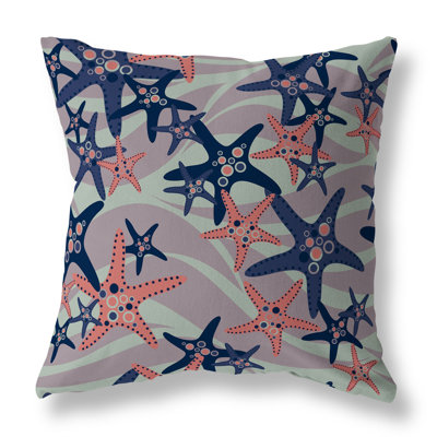 Starfish Sway Outdoor Reversible Throw Pillow