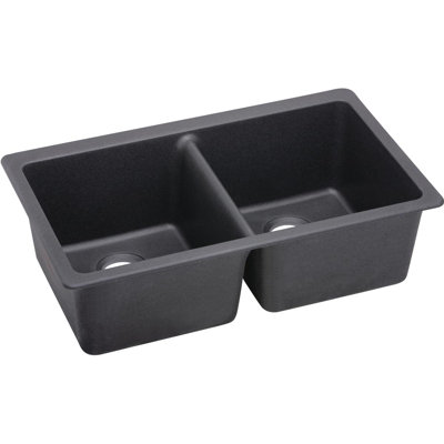 Évier de cuisine à double cuve encastrable l 33 po x l 19 po Quartz Luxe