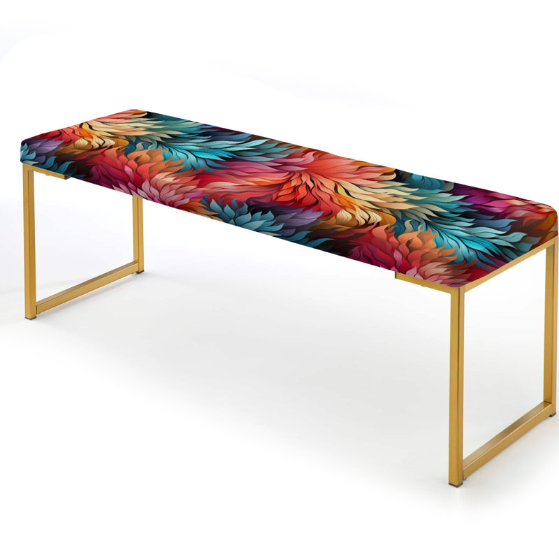 Banc abstrait tapissier doré, Dynamic Colorful Abstract Spiral