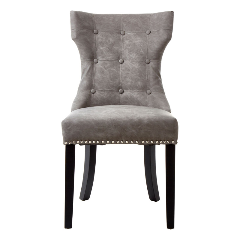 Moura 50.5cm H Tufted Upholstered Side Chair in Grey
