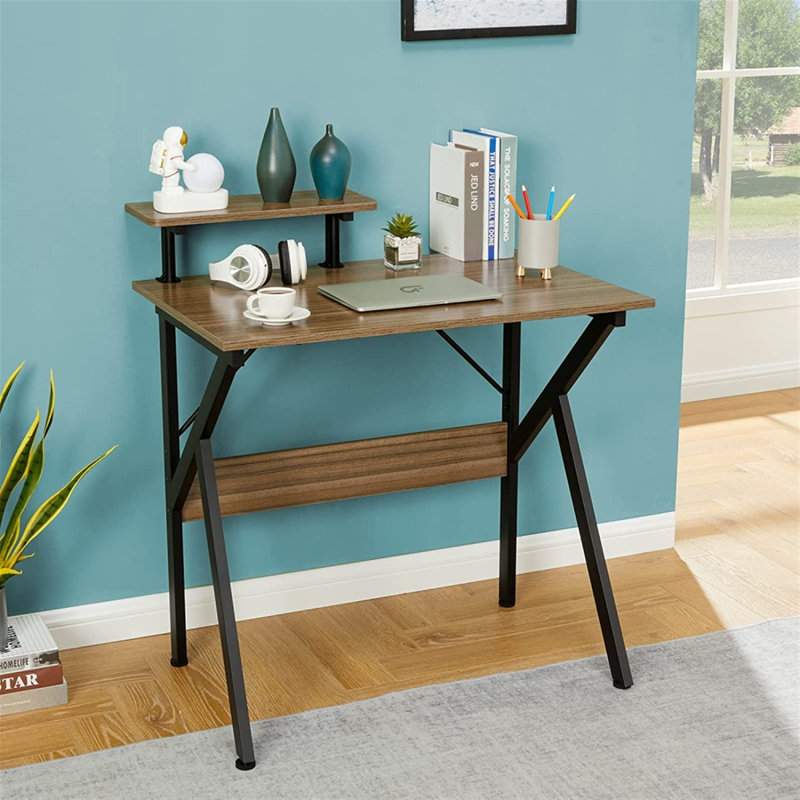 Modular Writing Desk, 29.5" H x 47.2" W x 23.6" D, Black