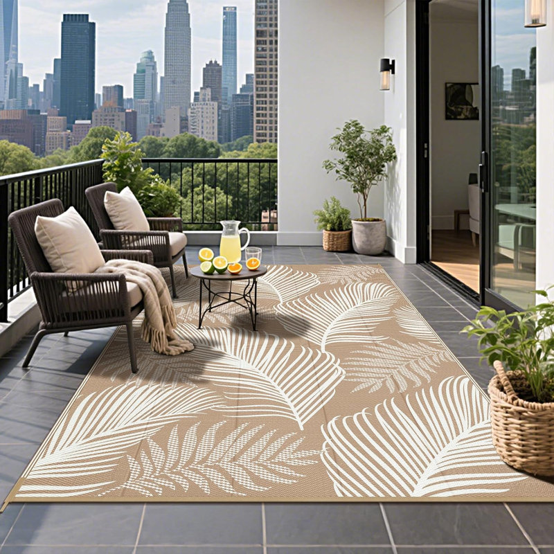 Outdoor Rug, Rectangle 6' x 9', Brown