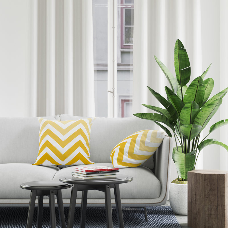 Housse et insert de coussin décoratif en polyester, L 15 po x H 15 po, Jaune