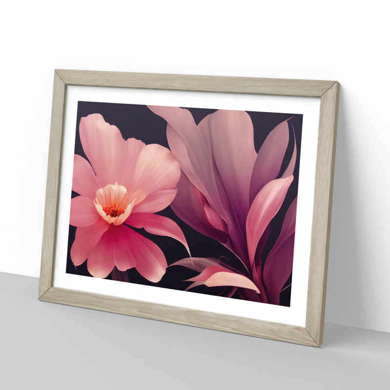 Spectacular Flower - Single Picture Frame Print, 25cm H x 34cm W, Oak Frame
