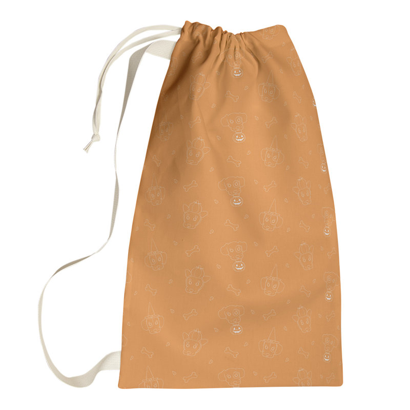 Fabric Laundry Bag with Handles, Medium (36" H x 28" W x 1" D), Orange