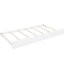 Lit simple blanc avec lit gigogne et tablette, tablette de rangement pour les souvenirs dans un cadre en bois, peu encombrant-1122267022