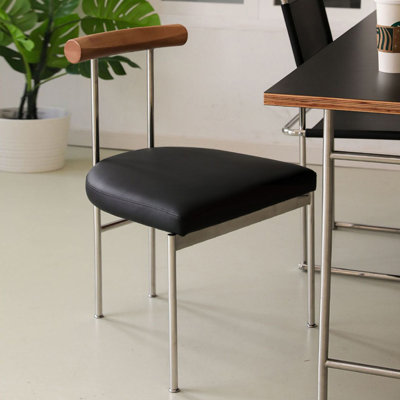Chaise d'appoint à lattes noires (ensemble de 2)