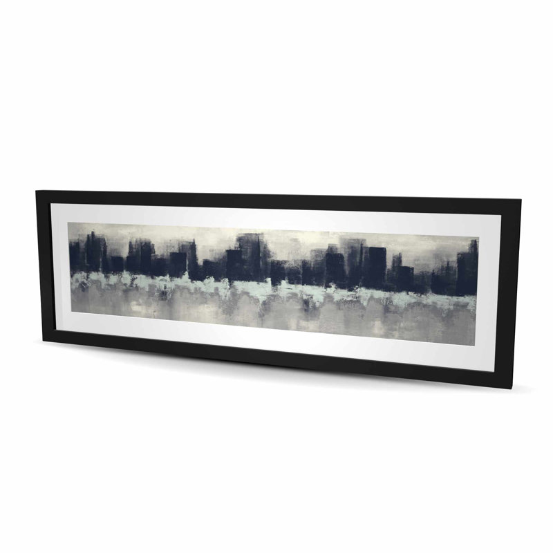 City by sponge technique - Shapes, reproduction encadrée mat moderne