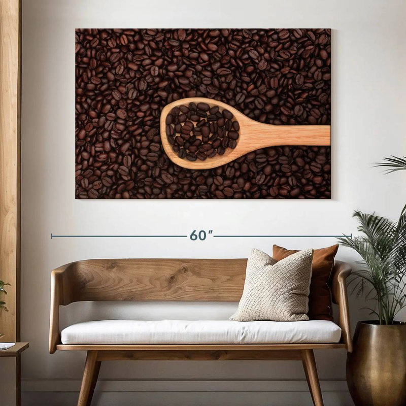 Grains de café Yarlin sur cuillère, H 34 po x l 51 po